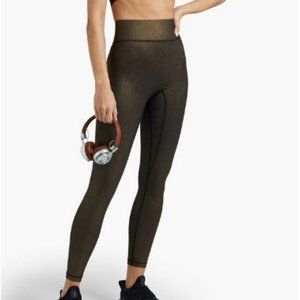 All Access Metallic Stretch Leggings Gold SMALL